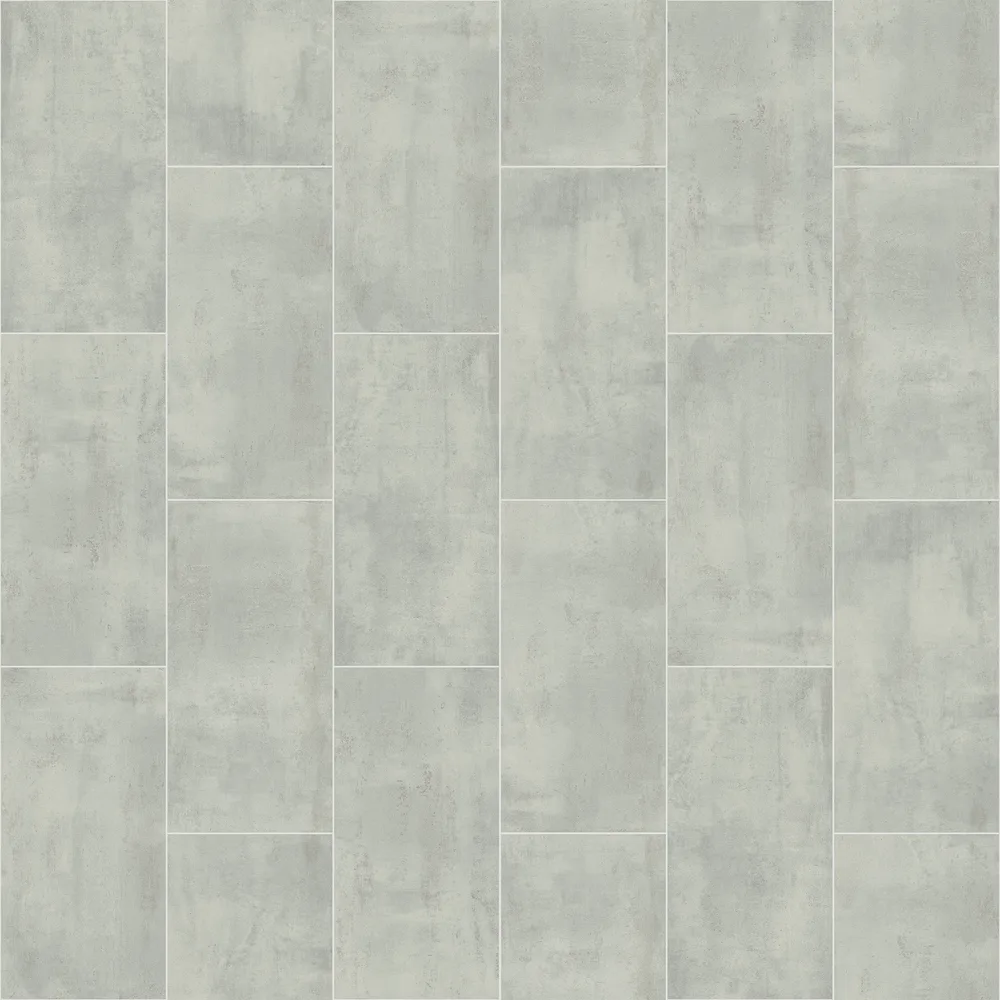 Large-format grey tiles laid with minimal joints